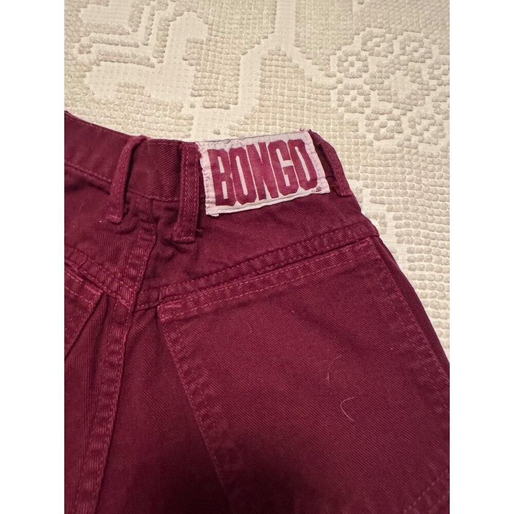 Bongo Vintage High Waisted Burgundy Denim Shorts USA Made Women’s Size 1 90s - Picture 5 of 9